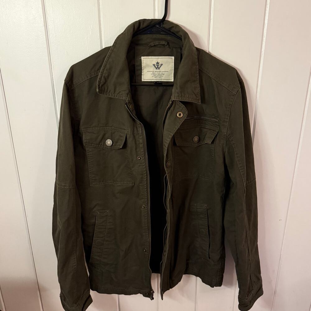 Wenven - Mens lightweight canvas  - Military jacket - Khaki - Sz Small